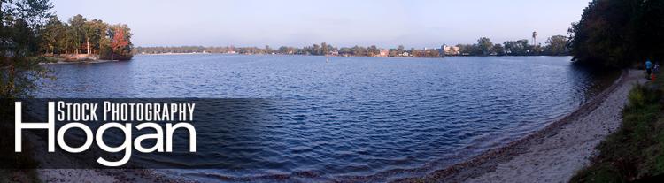 Lake Lenape cove sunset panorama